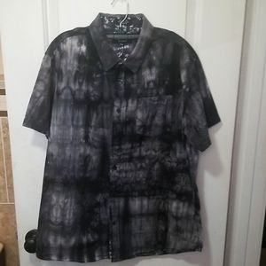Eighty Eight Platinum Button down shirt, Size - XL, Color - Black W/white slashs